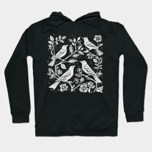 Lino Cut Bird Hoodie